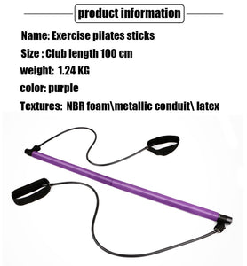 Portable Pilates Stick Bar With Resistance Bands