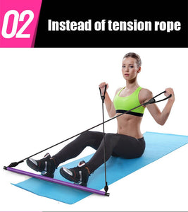 Portable Pilates Stick Bar With Resistance Bands